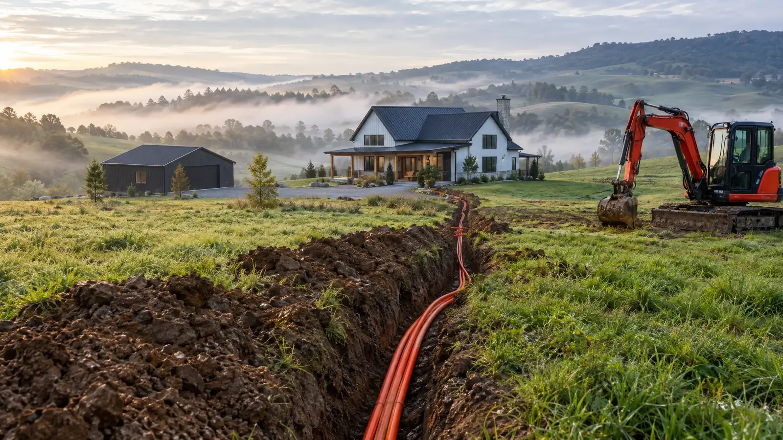 Underground utility and excavation work in Arrington, Tennessee