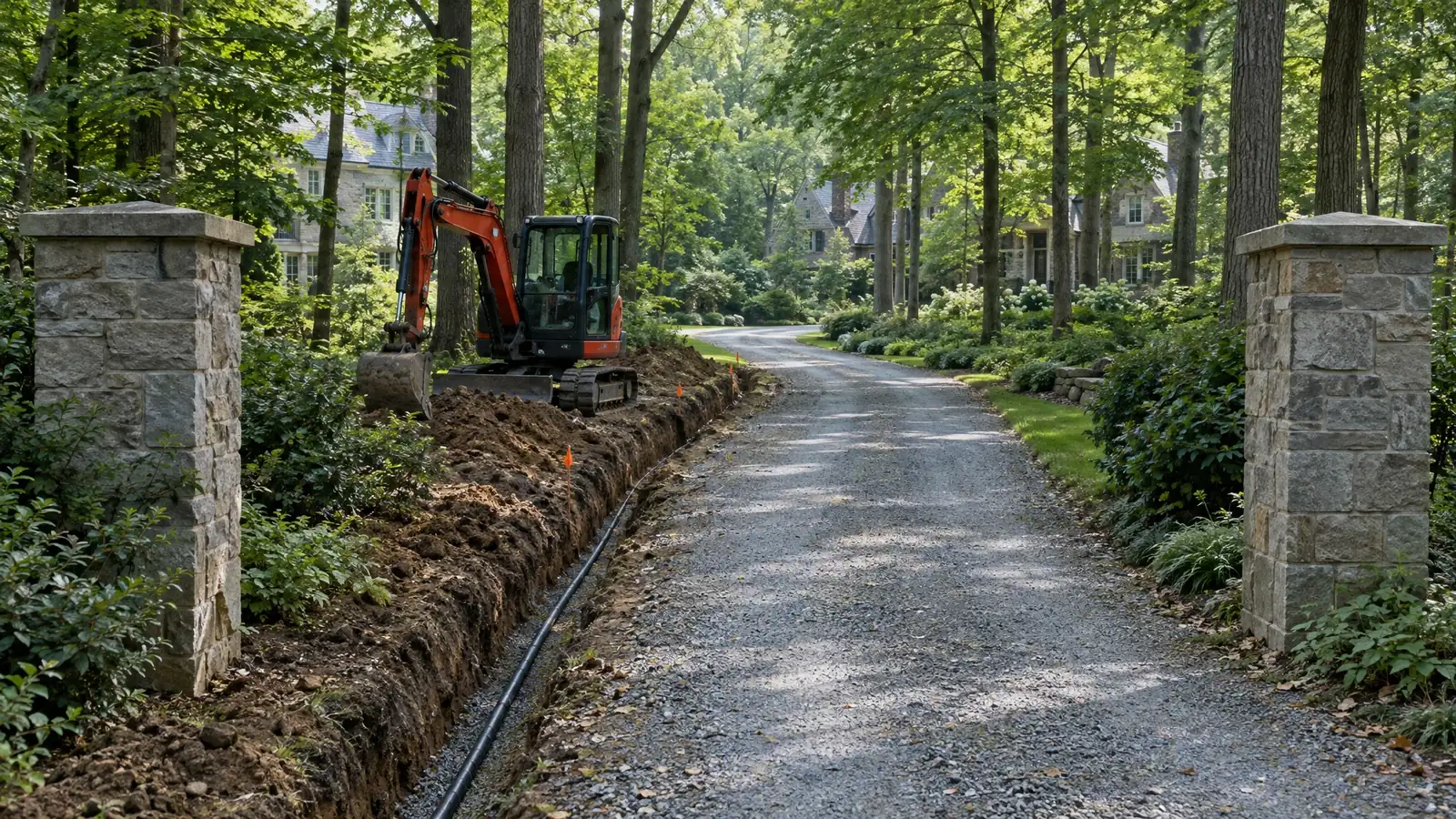 Underground utility and excavation work in Brentwood, Tennessee