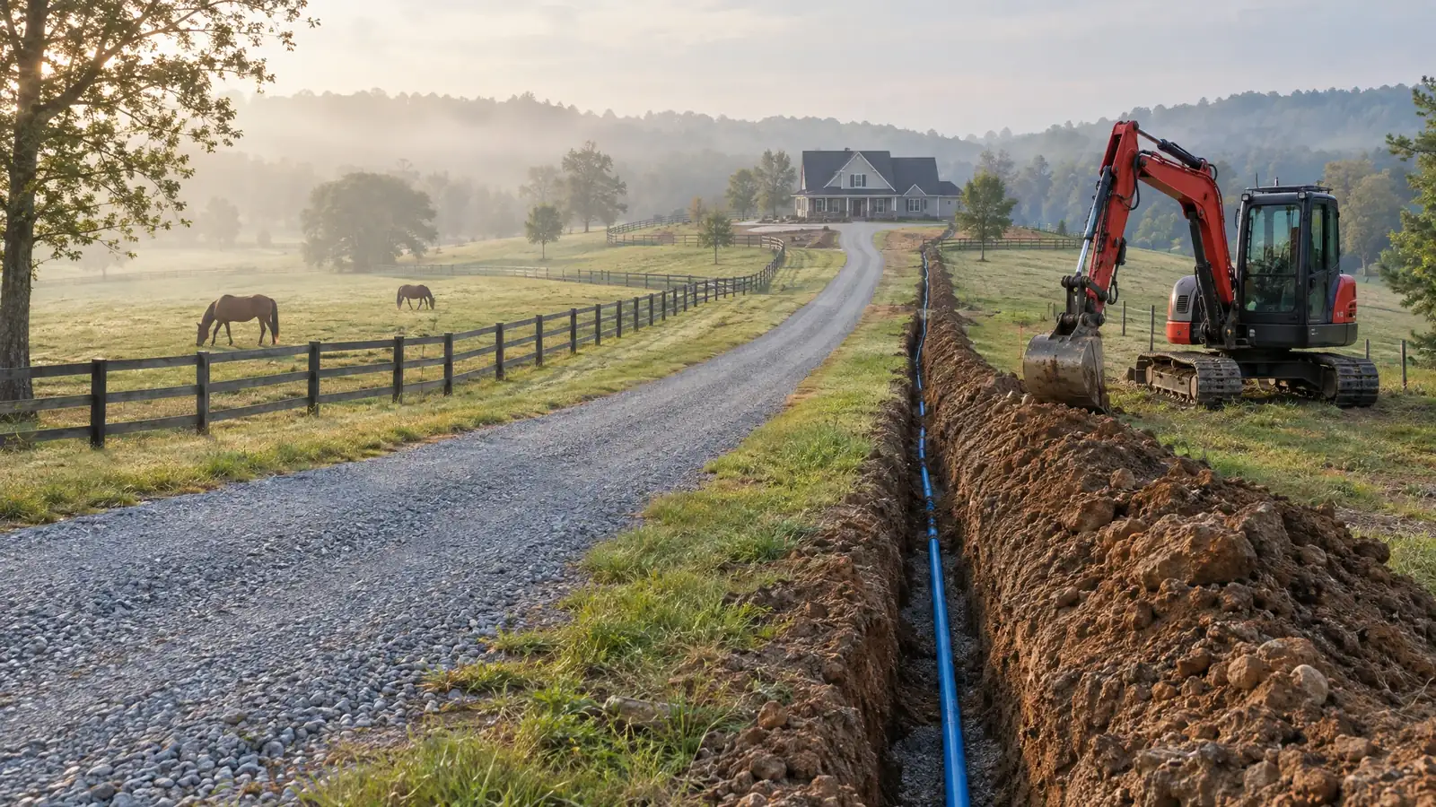 Underground utility and excavation in College Grove, Tennessee
