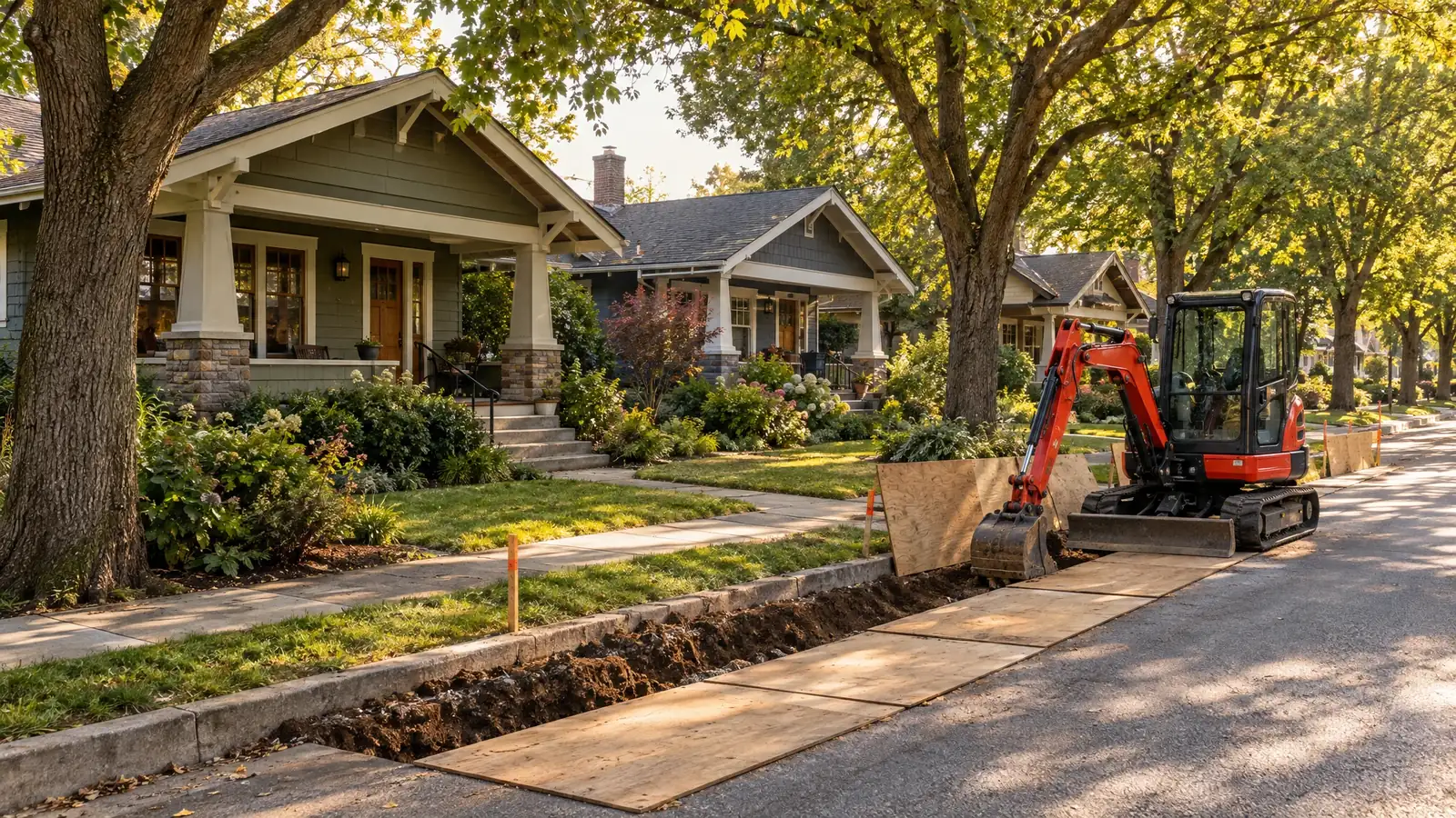 Underground utility and excavation in East Nashville, Tennessee