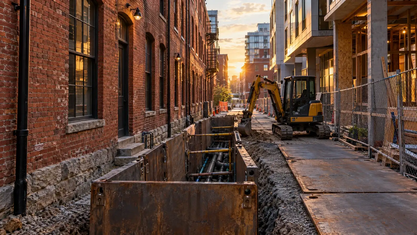 Underground utility and excavation work in Germantown, Tennessee