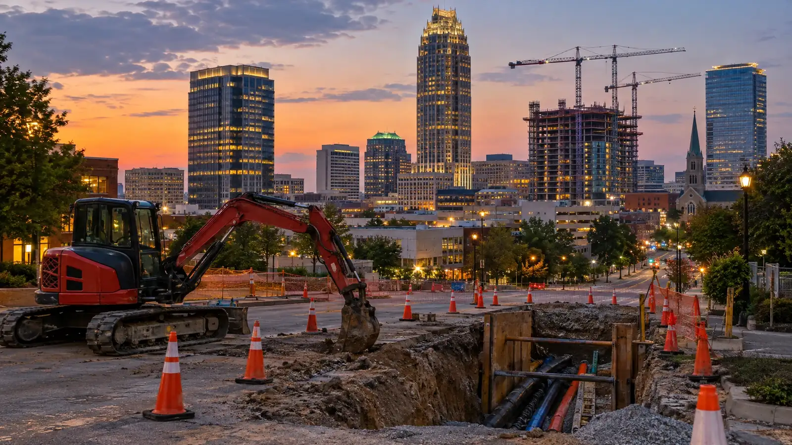 Underground utility and excavation in Nashville, Tennessee