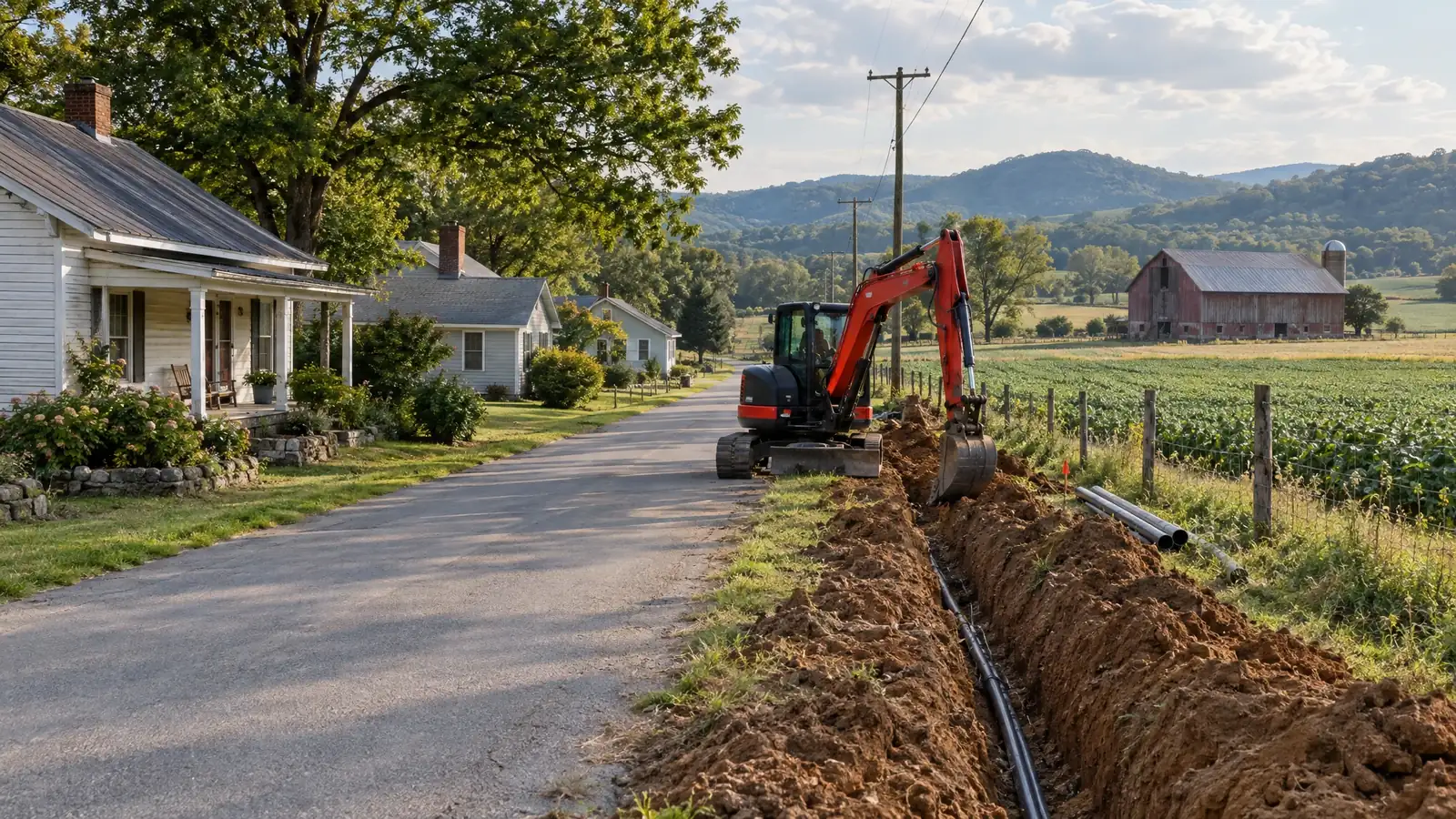 Underground utility and excavation in Portland, Tennessee
